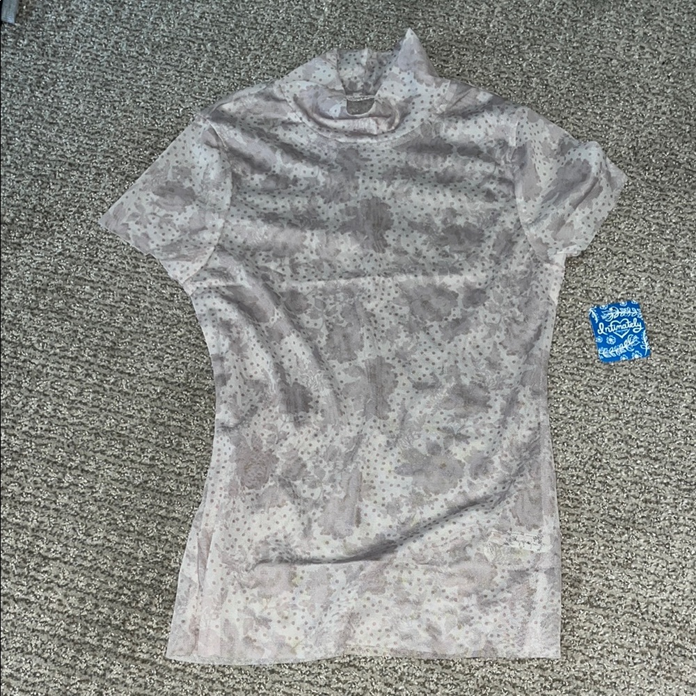 Free People Ivory Floral Sheer Casual Essential